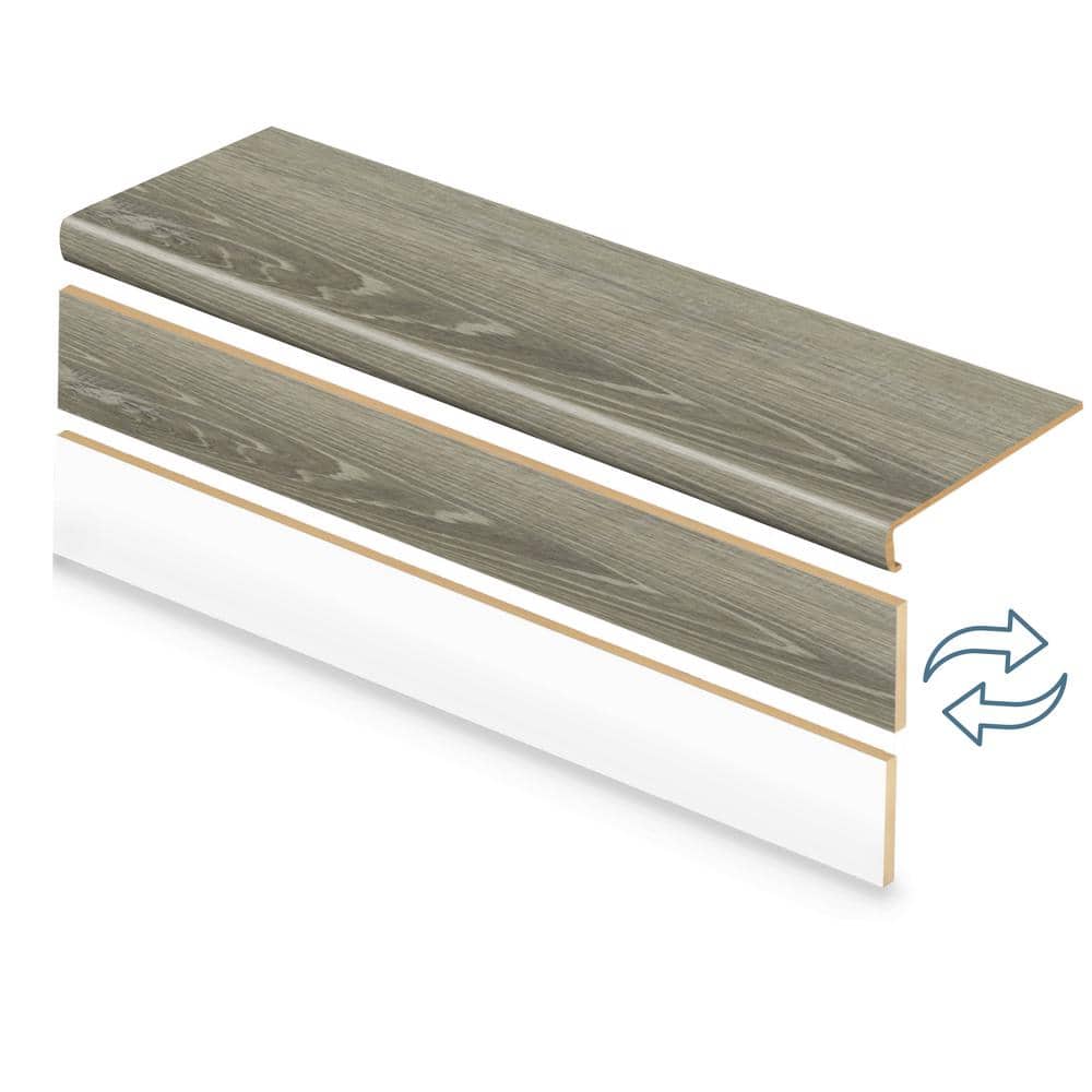 Sterling Oak 47 in. L x 12.15 in. W x 2.28 in. T Vinyl Stair Tread and Reversible Riser Kit
