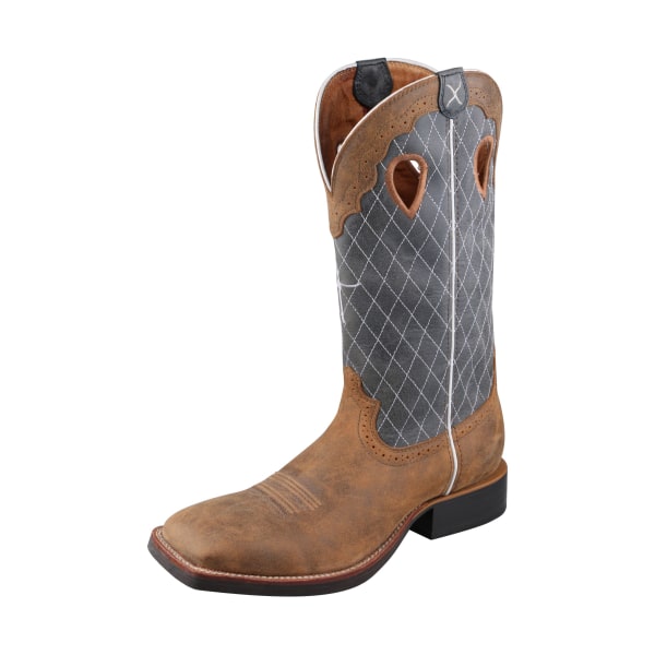 Twisted X Ruff Stock Western Work Boots for Men - Bomber/Blue - 7W