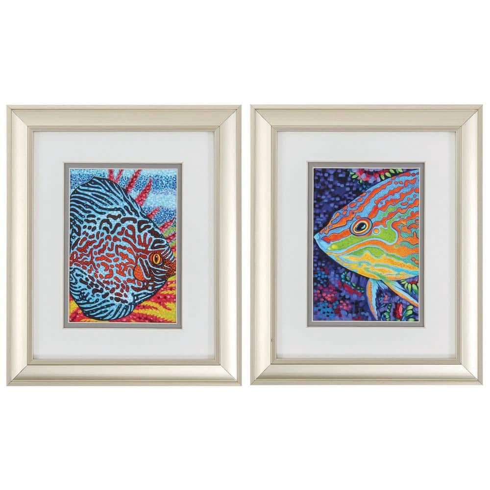 10 in. X 12 in. Champagne Gold Gallery Picture Frame Tropical Fish (Set of 2)