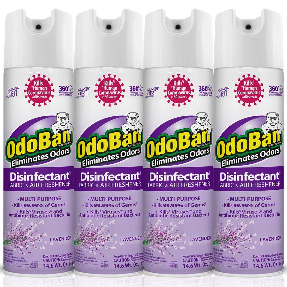 14.6 oz. Lavender Multi-Purpose Disinfectant Spray, Odor Eliminator, Sanitizer, Fabric and Air Freshener (4-Pack)