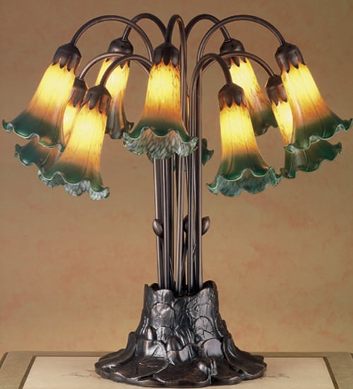 14357 10 Light Tiffany Pondlily Table Lamp