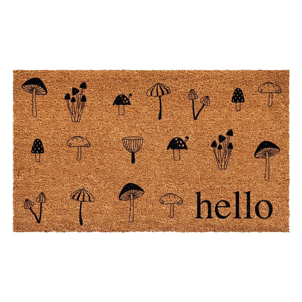 17 in. x 29 in. Mushroom Hello Doormat