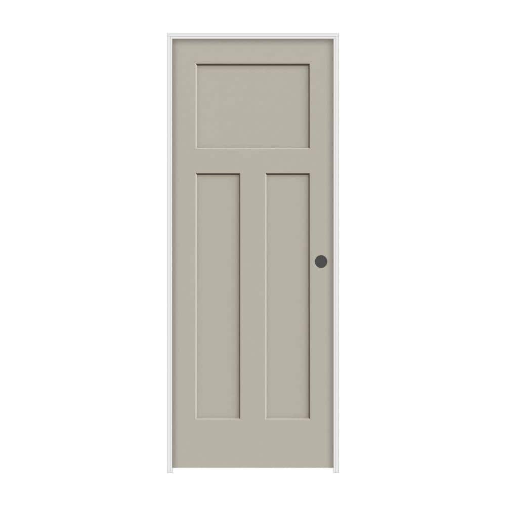 30 in. x 80 in. Craftsman Desert Sand Painted Left-Hand Smooth Molded Composite Single Prehung Interior Door