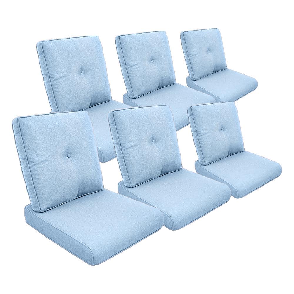 ArcoBay 22 in. x 25 in. x 4 in. 12-Piece Deep Seating Outdoor Lounge Chair Replacement Cushion Set in Baby Blue