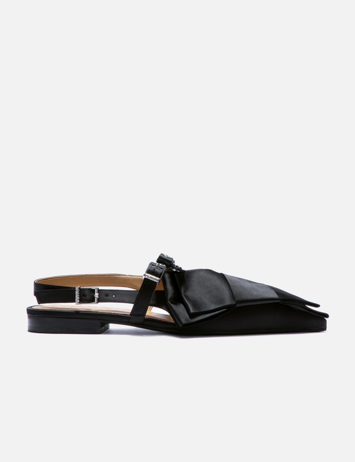 Big Bow Slingback Ballerina Satin