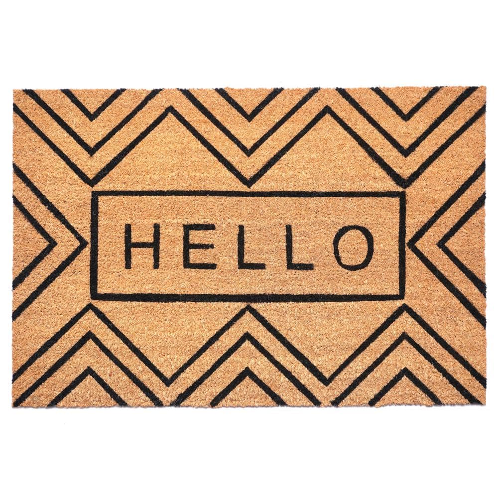 Chevron Hello Doormat 30" x 48"