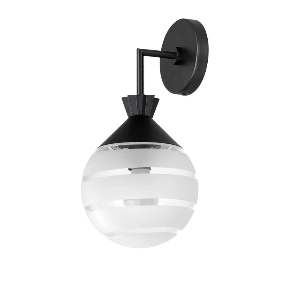 Copacabana Black Outdoor Globe Hardwired Wall Sconce