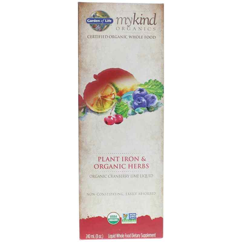 Garden of Life mykind Organics Plant Iron & Organic Herbs Cranberry-Lime 8 Oz