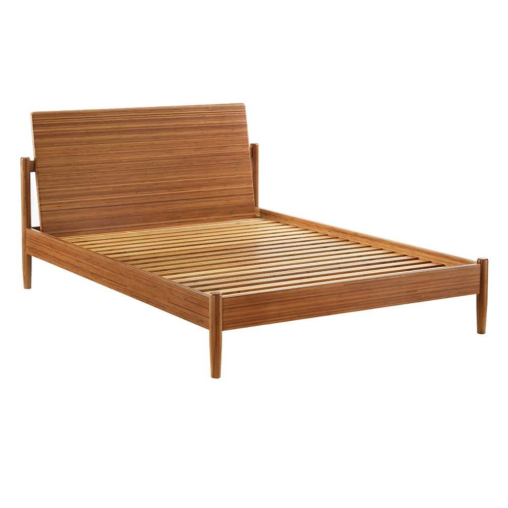 Hatley Brown Copper Wood Frame Queen Platform Bed