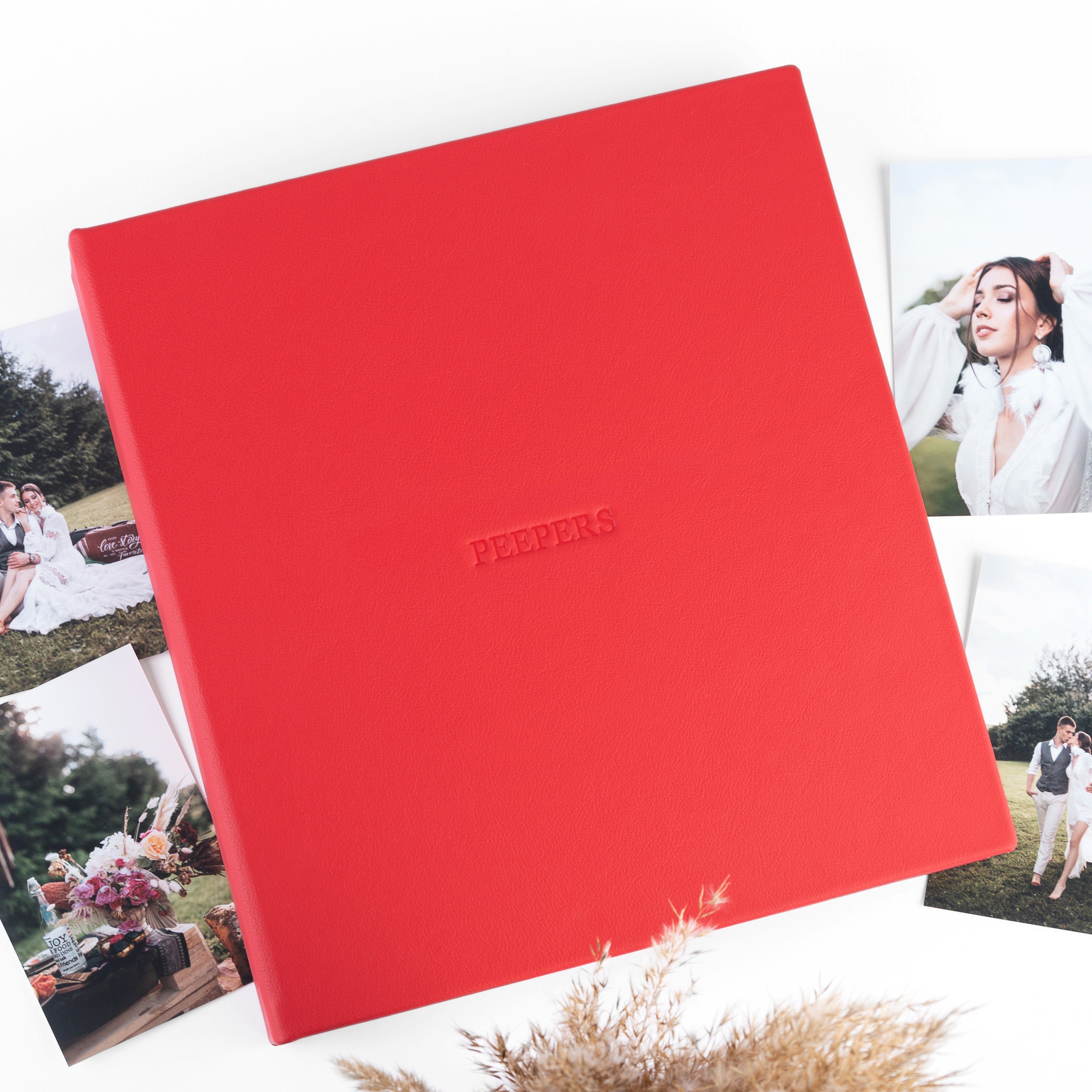 Leather Photo Album With Sleeves For 4x6 Photos, Embossed Slip in Up To 1000 Photos