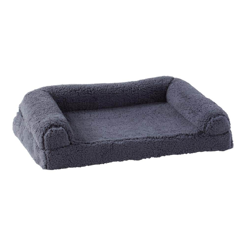 Millie Medium Blue Steel Sherpa Sofa Dog Bed