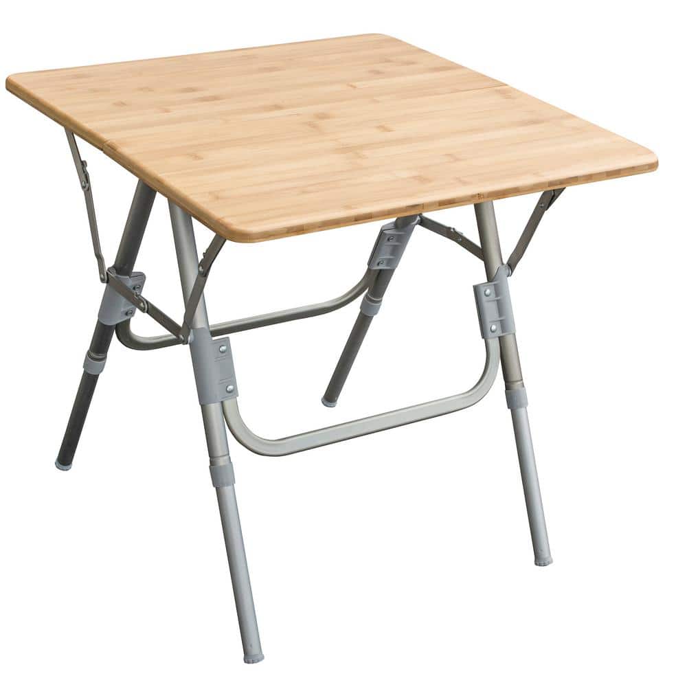 Natural Bamboo, Adjustable Height, 23.5 in. Wide, Folding Table