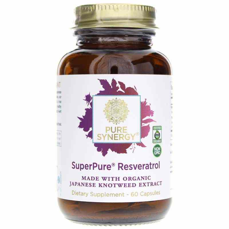 Pure Synergy SuperPure Resveratrol Organic Extract Capsules 60 Veg Capsules