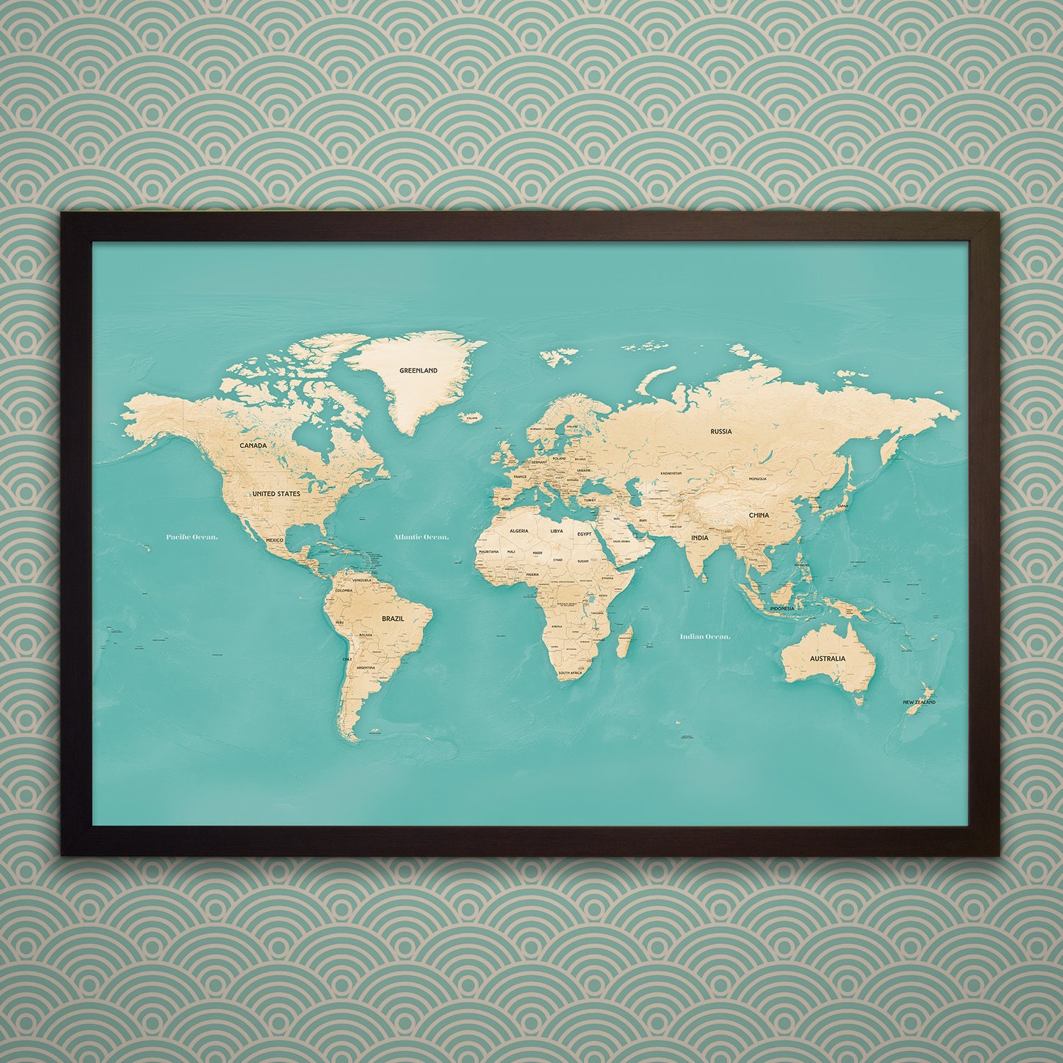 Push Pin World Map-Wedding Gift - Wedding Guest Book Alternative - Gift For Couple - Fiancé - Traveler