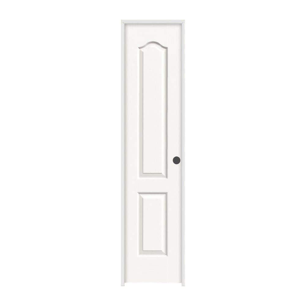 18 in. x 80 in. Camden White Painted Left-Hand Textured Solid Core Molded Composite MDF Single Prehung Interior Door