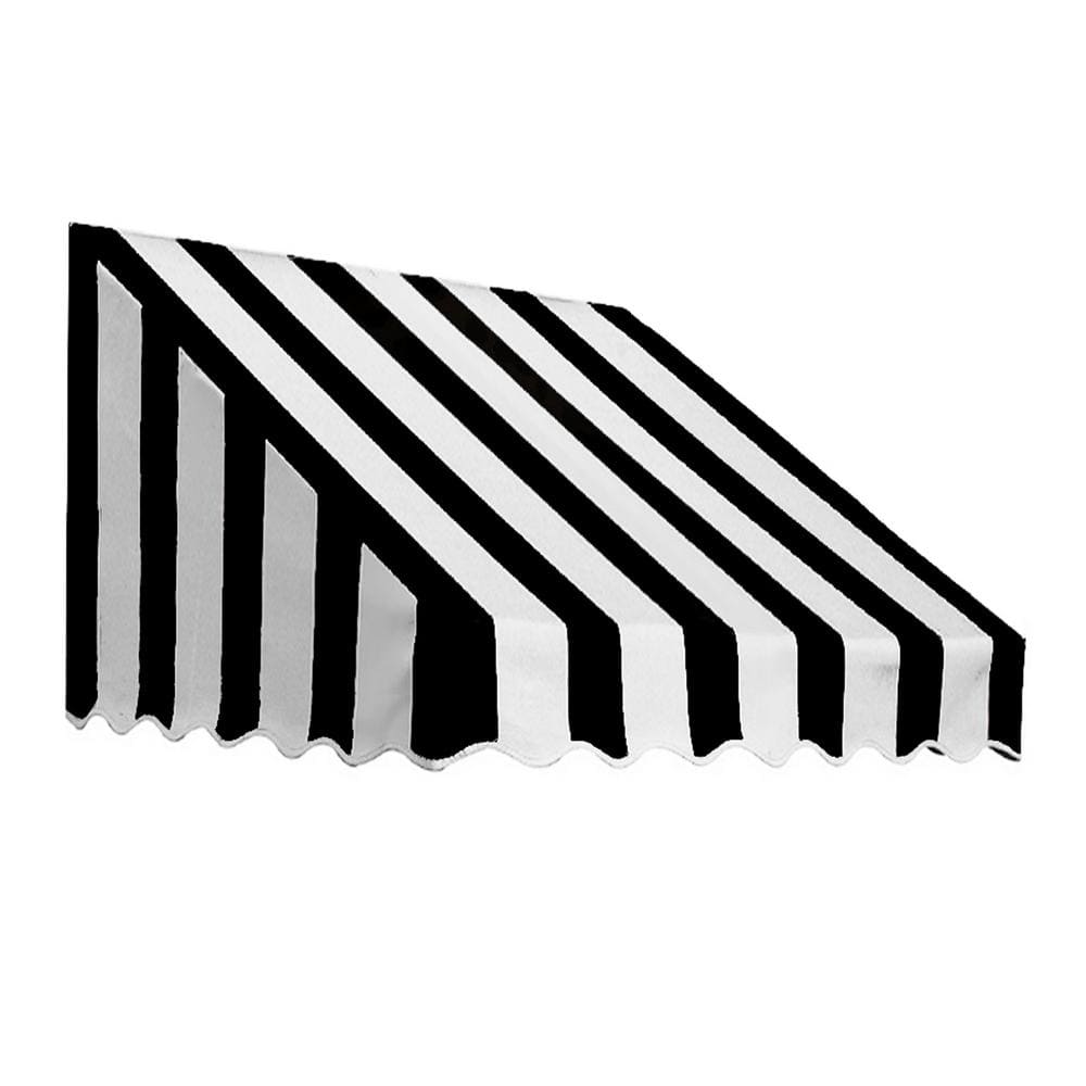5.38 ft. Wide San Francisco Window/Entry Fixed Awning (31 in. H x 24 in. D) Black/White
