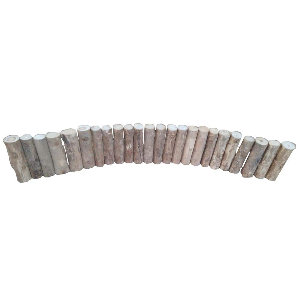 60 in. x 10 in. x 3 in. Even Top Tan Bark On Solid Teak Logwood Edging