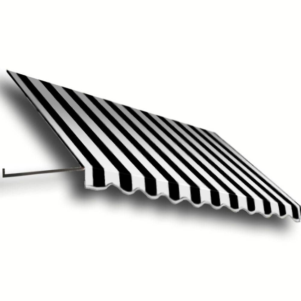 8.38 ft. Wide Dallas Retro Window/Entry Fixed Awning (24 in. H x 36 in. D) Black/White