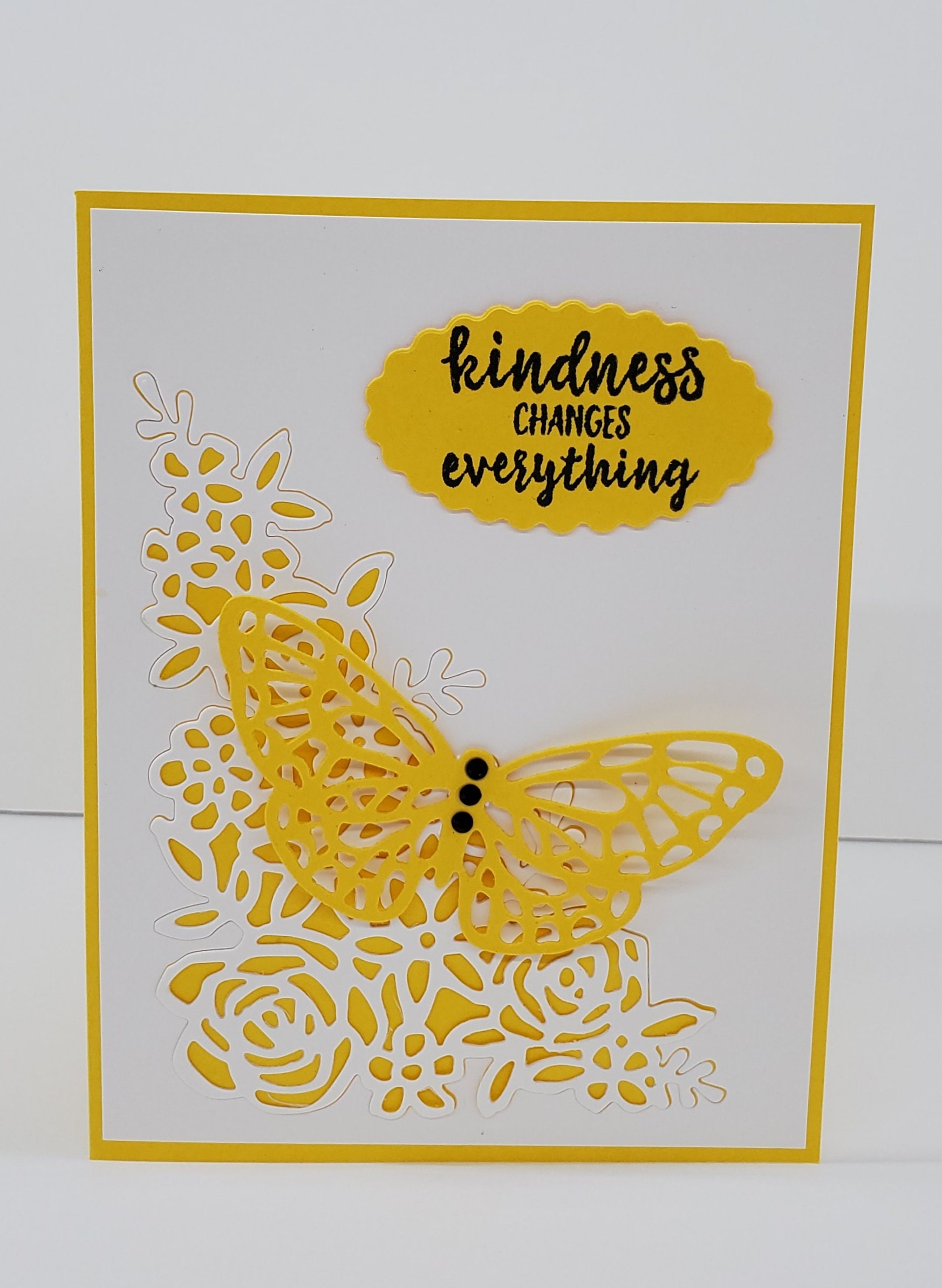 All Occasion/Friendship Kindness Changes Everything Card, Handmade Butterfly Card With Envelope, Blank Note Teachers Thank You Card