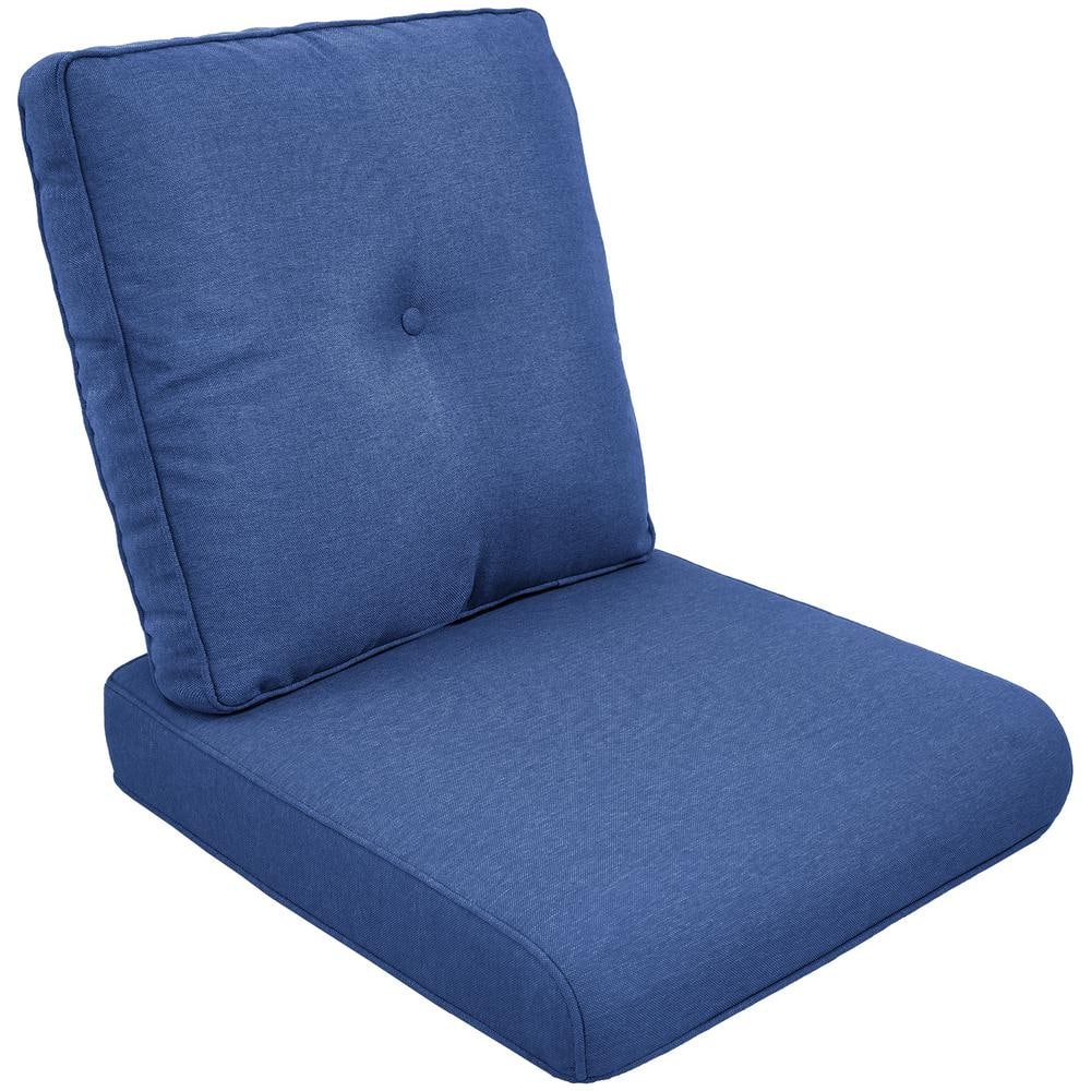 ArcoBay 22 in. x 25 in. x 4 in. 2-Piece Deep Seating Outdoor Lounge Chair Replacement Cushion Set in Blue