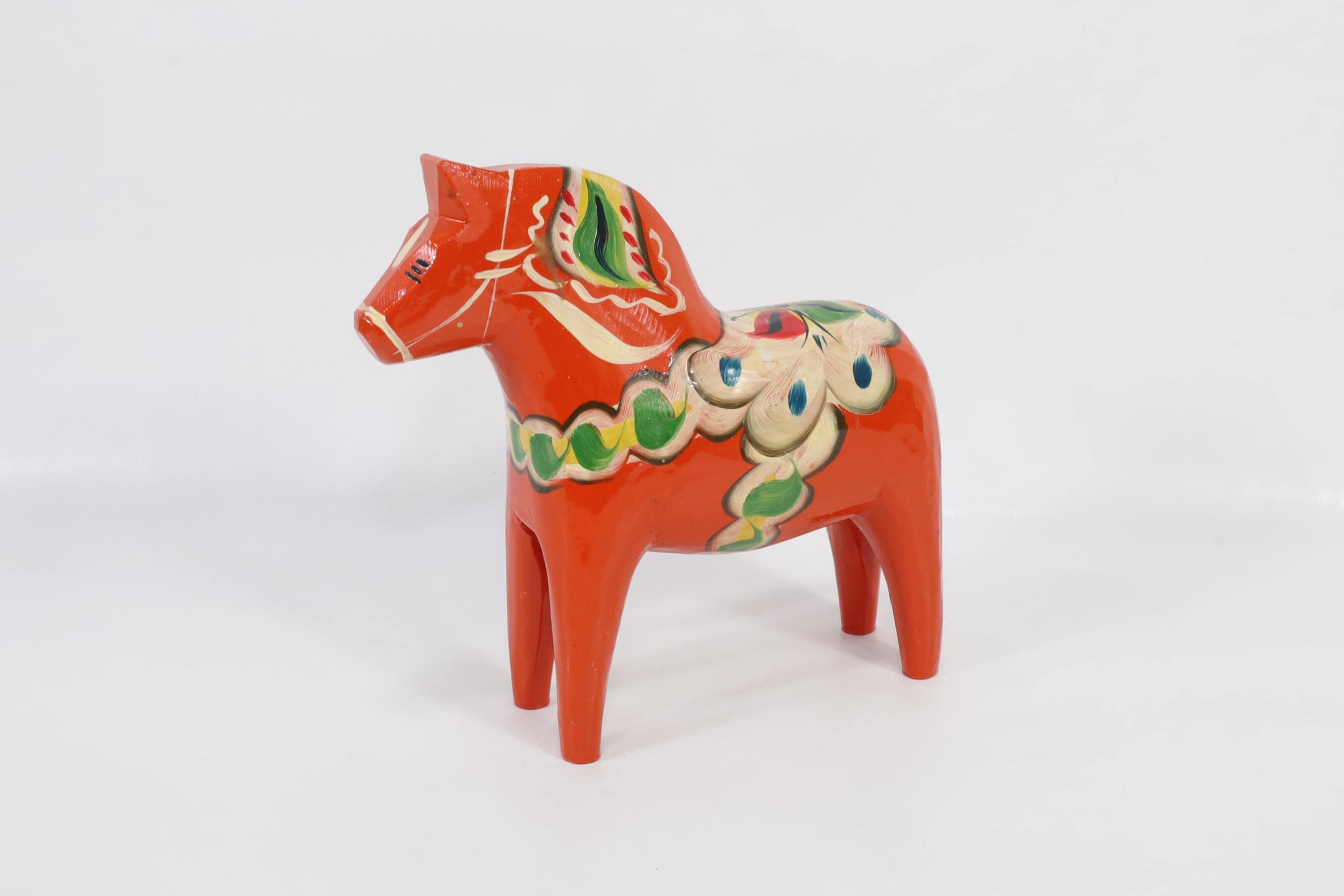 Authentic Swedish Dala Horse Figure - Vintage Scandinavian Art For Home Decor Red Hand-Painted Figurine