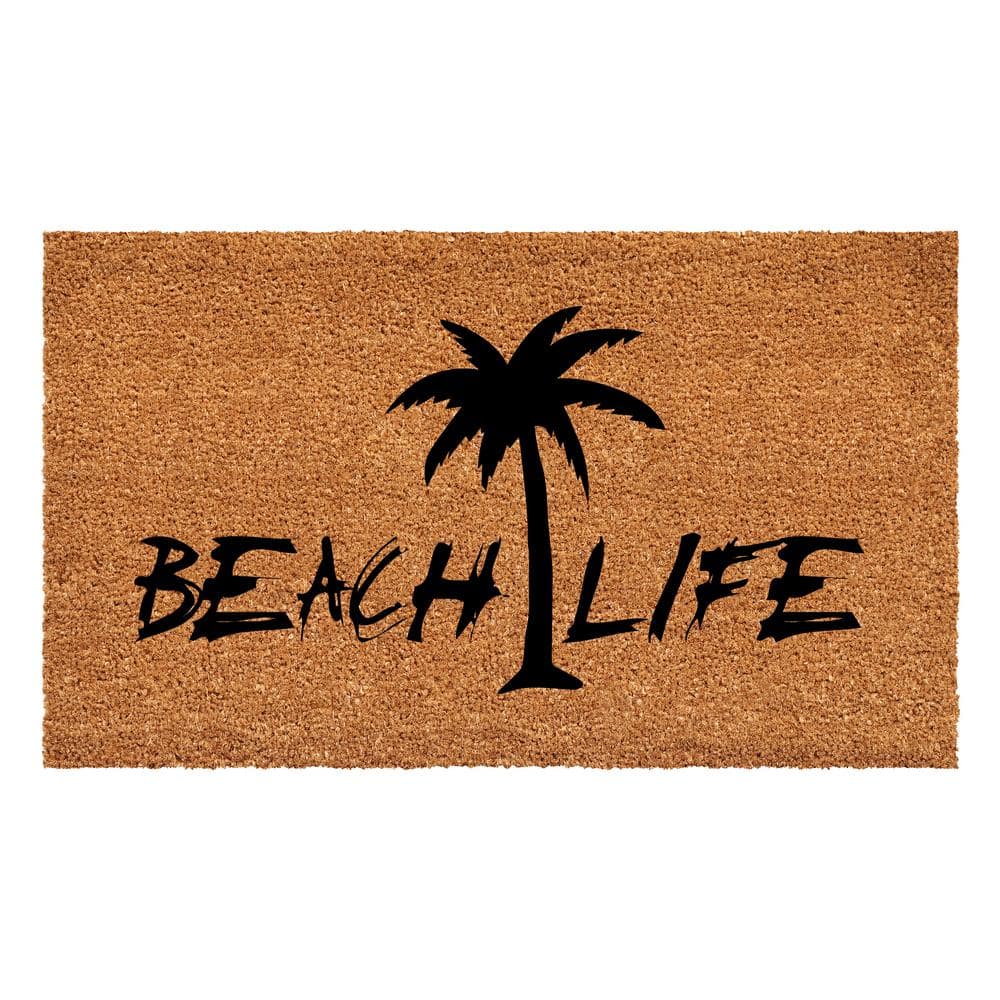Beach Life Palm Tree Doormat, 24" x 36"
