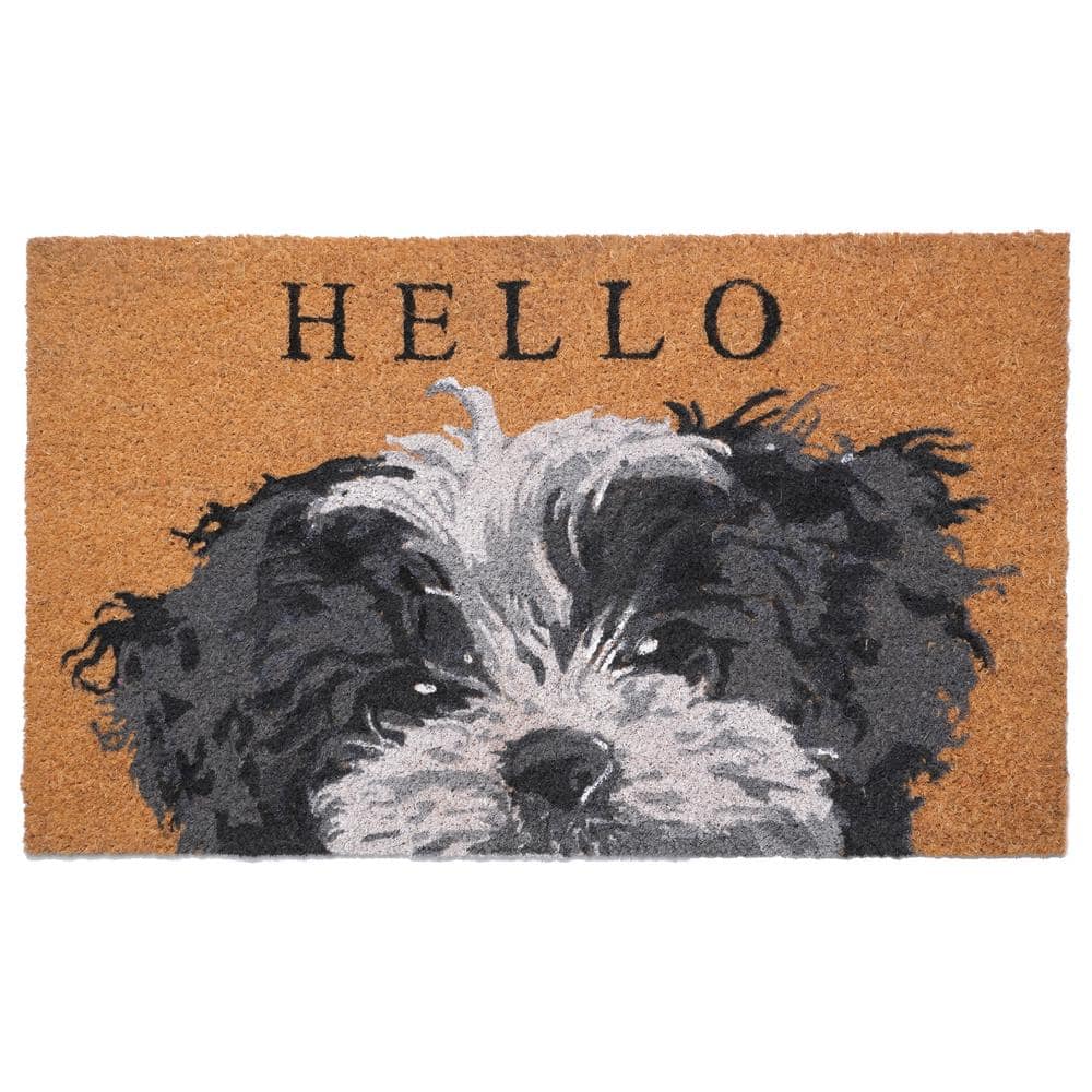 Black and White Shih Tzu Doormat 17" x 29"