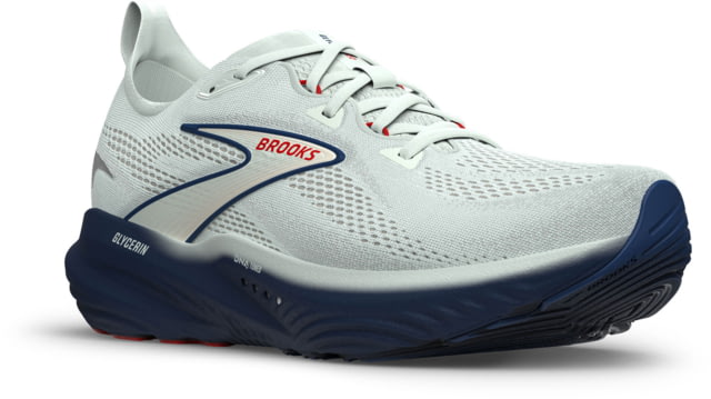 Brooks Glycerin 22 Road Running Shoes - Men's Gray/Navy Peony/Fiery Red 8.5 1D