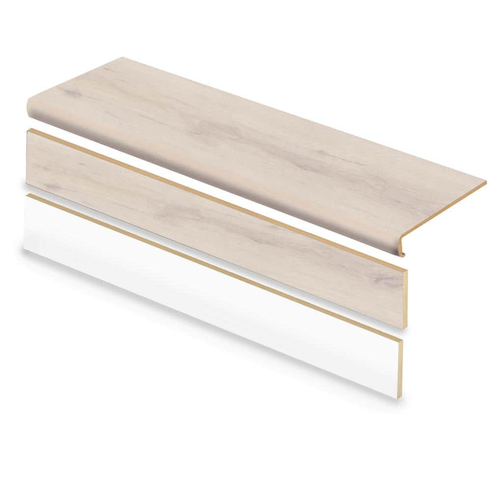 Color 7395 47 in. L x 12.15 in. W x 2.28 in. T Vinyl Overlay Stair Tread and Reversible Riser Kit