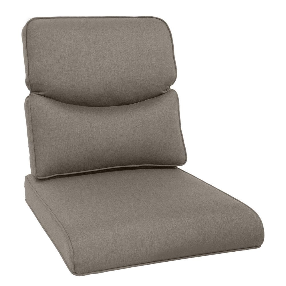 Crescent 22 in. x 25 in. x 4 in. 2-Piece Deep Seating Outdoor Lounge Chair Replacement Cushion Set in Gray