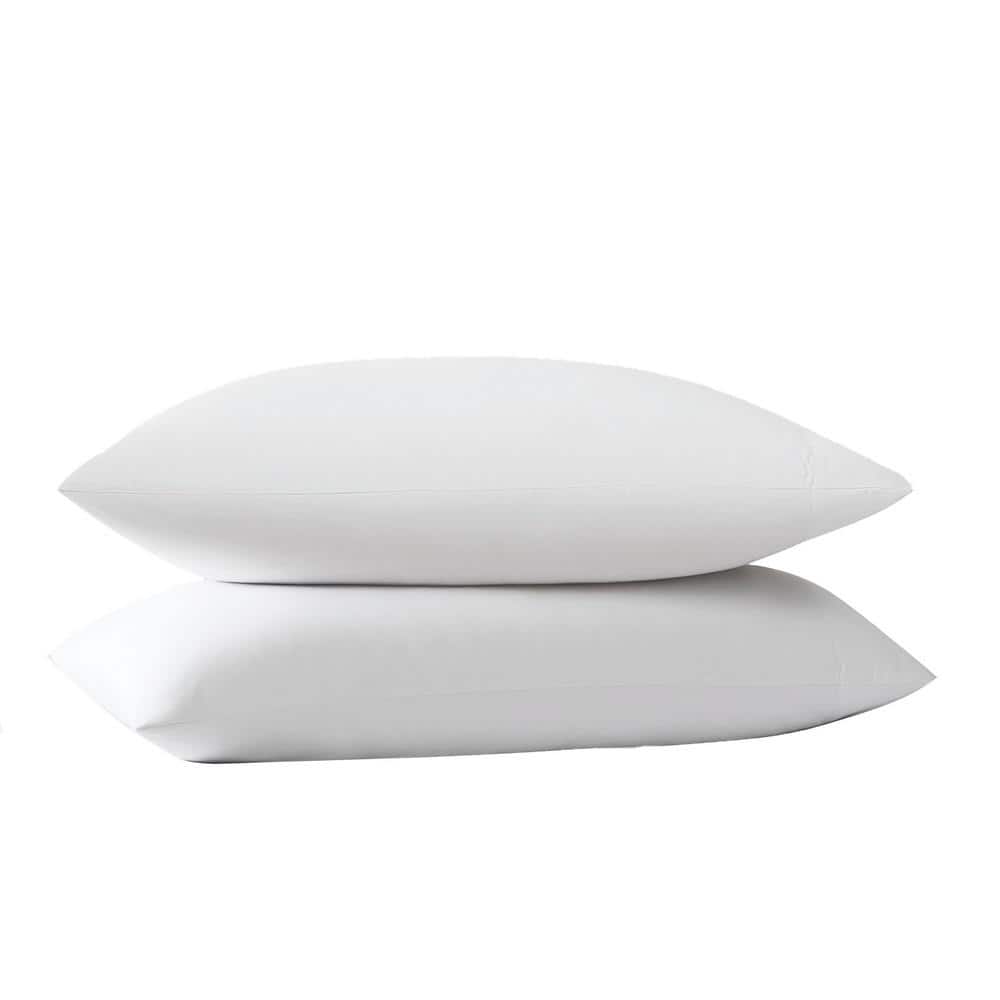 Green Recycled Polyester Solid White Standard Pillowcase Pair