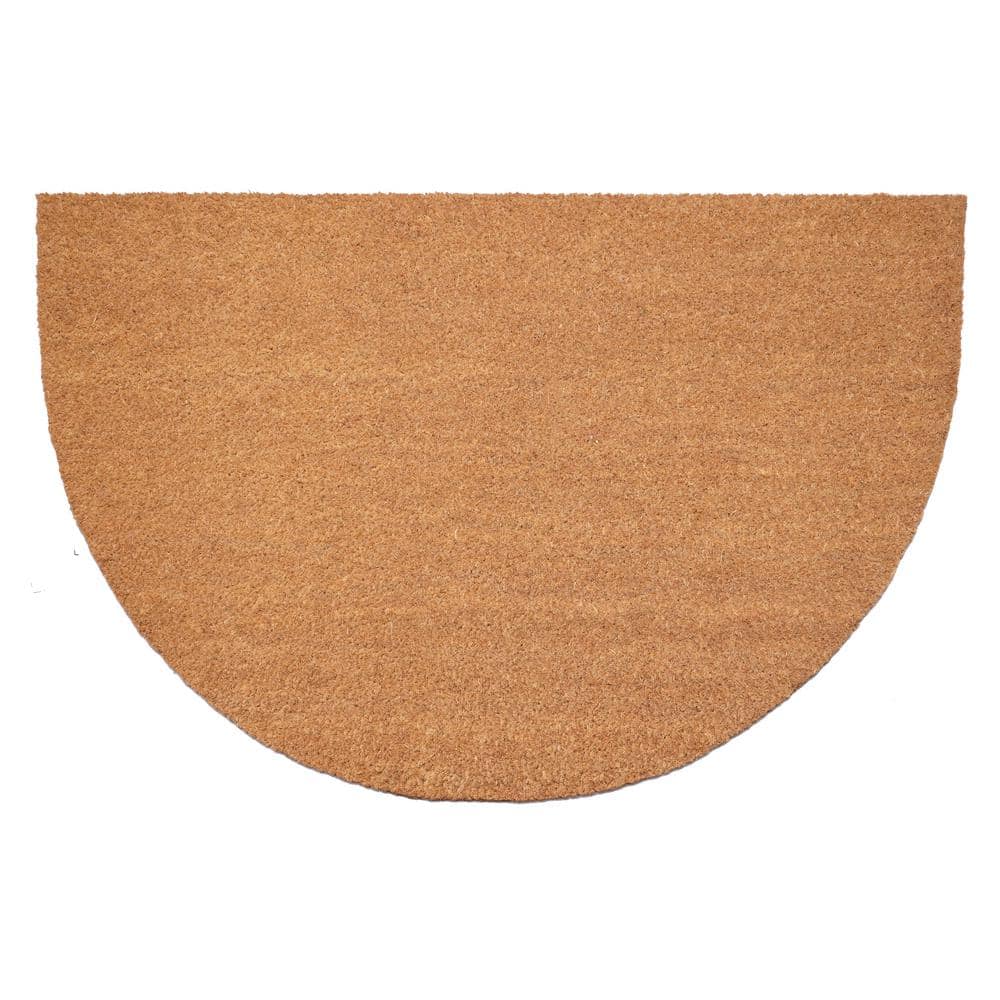Half Circle Natural Coir with Vinyl Backing Doormat 24 in. x 36 in.
