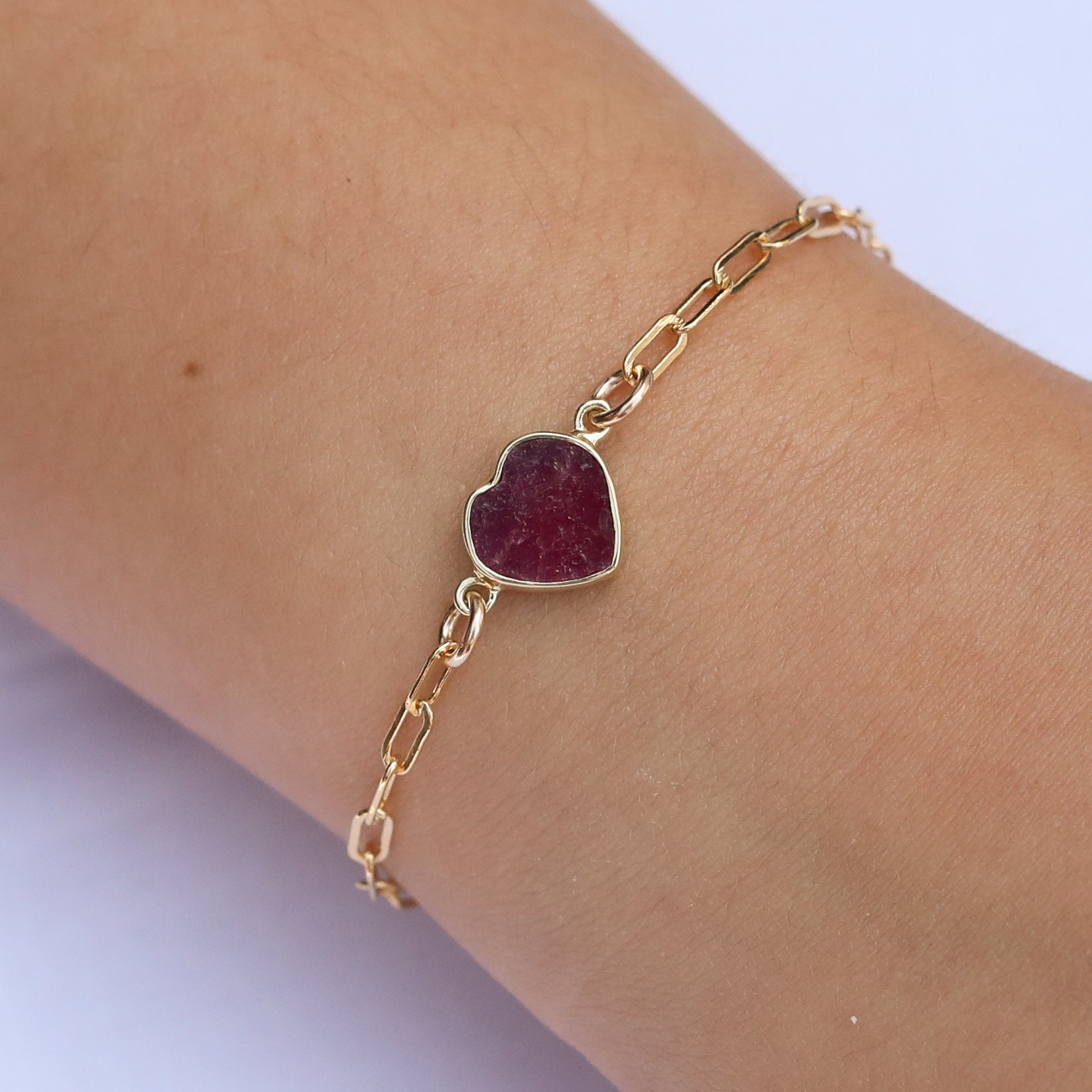 Mia Birthstone Heart Bracelets, Collection By Chocolate & Steel Handcrafted Jewelry