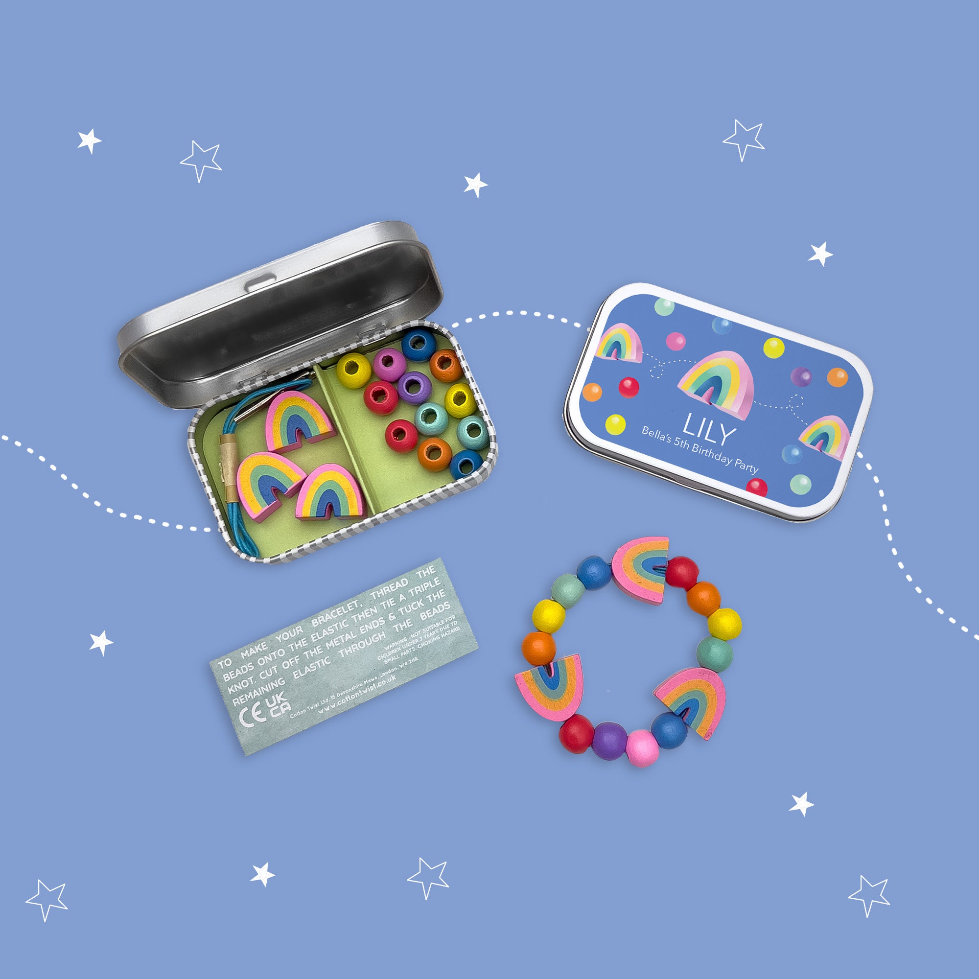 Personalised Rainbow Bracelet Gift Kit | Wooden Making