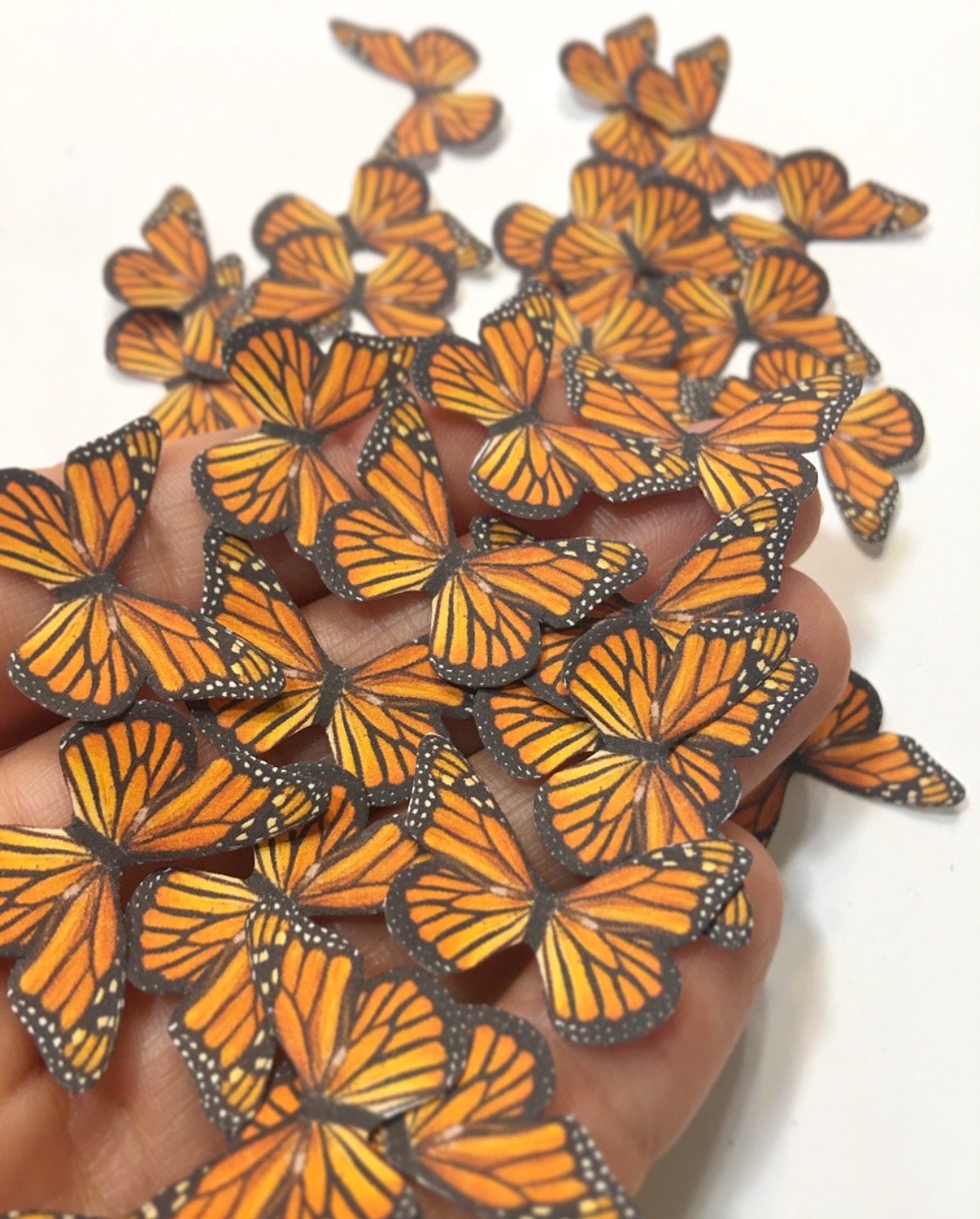 Realistic Micro Paper Monarch, Butterfly Cut Out Craft Printed Cards-Tock Butterflies Doll House Miniature