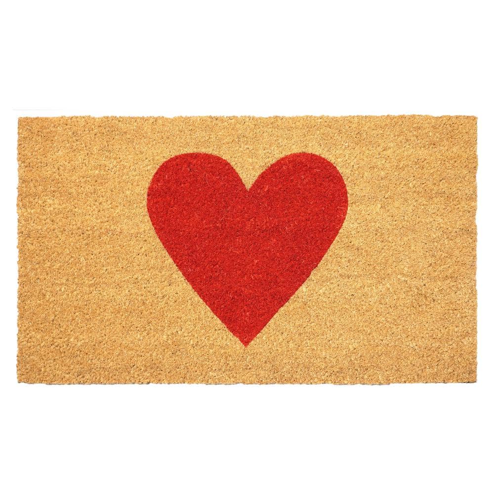 Red Heart Doormat Multi-Colored 20 in. x 34 in. Indoor or Outdoor Doormat