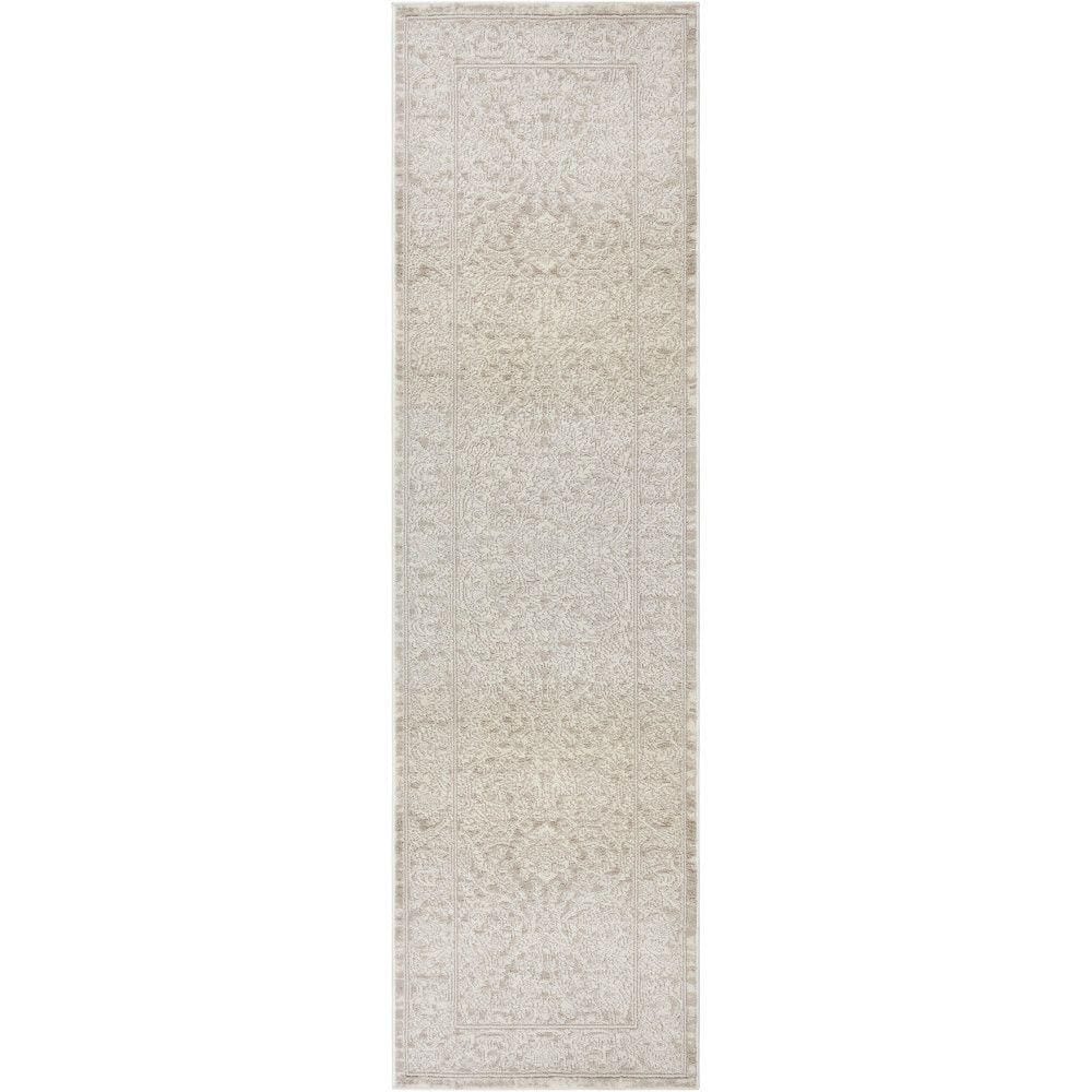 Renewed Ivory Beige 2 ft. x 8 ft. Distressed Traditional Runner Area Rug