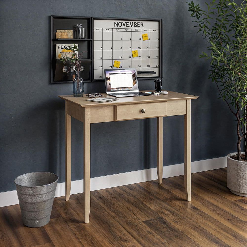 Shaker 36 in. Rectangular Light Oak One Drawer Writing Desk