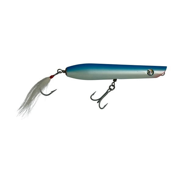 Tsunami Timber Lure Pencil Popper - 8" - Blue/White Belly