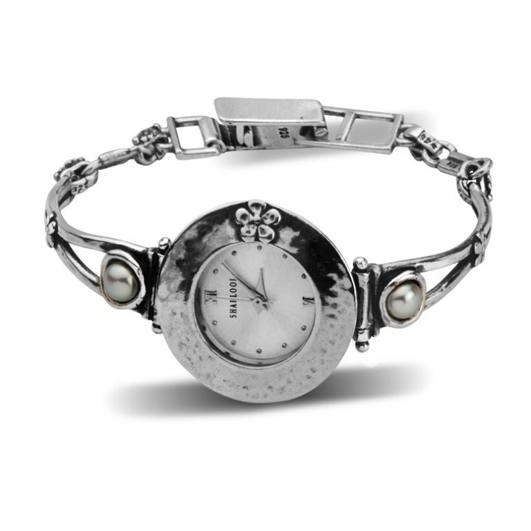 sterling Silver & A Pearl Watch For Woman Handcrafted Watches Japanese Myota New