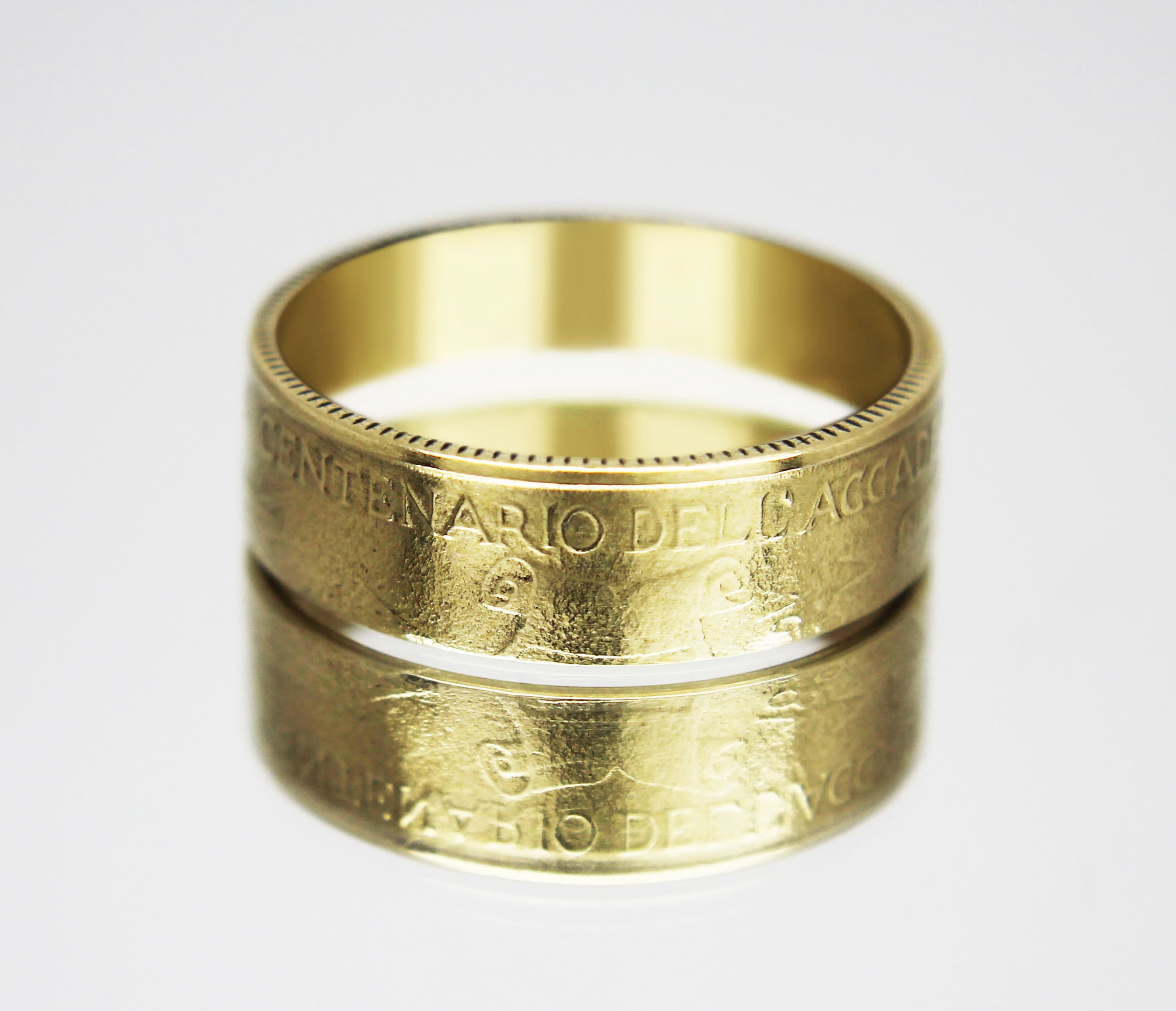Italy Coin Ring 200 Lire 1996 -100Th Anniversary Of The Customs Academy, Coin Ring For Men, Italian