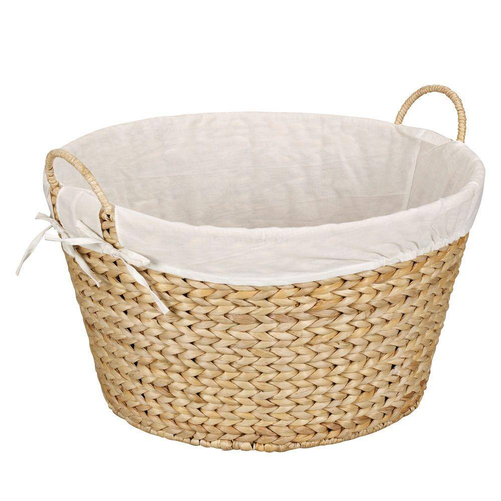 Round Banana Leaf Natural Round Wicker Laundry Basket