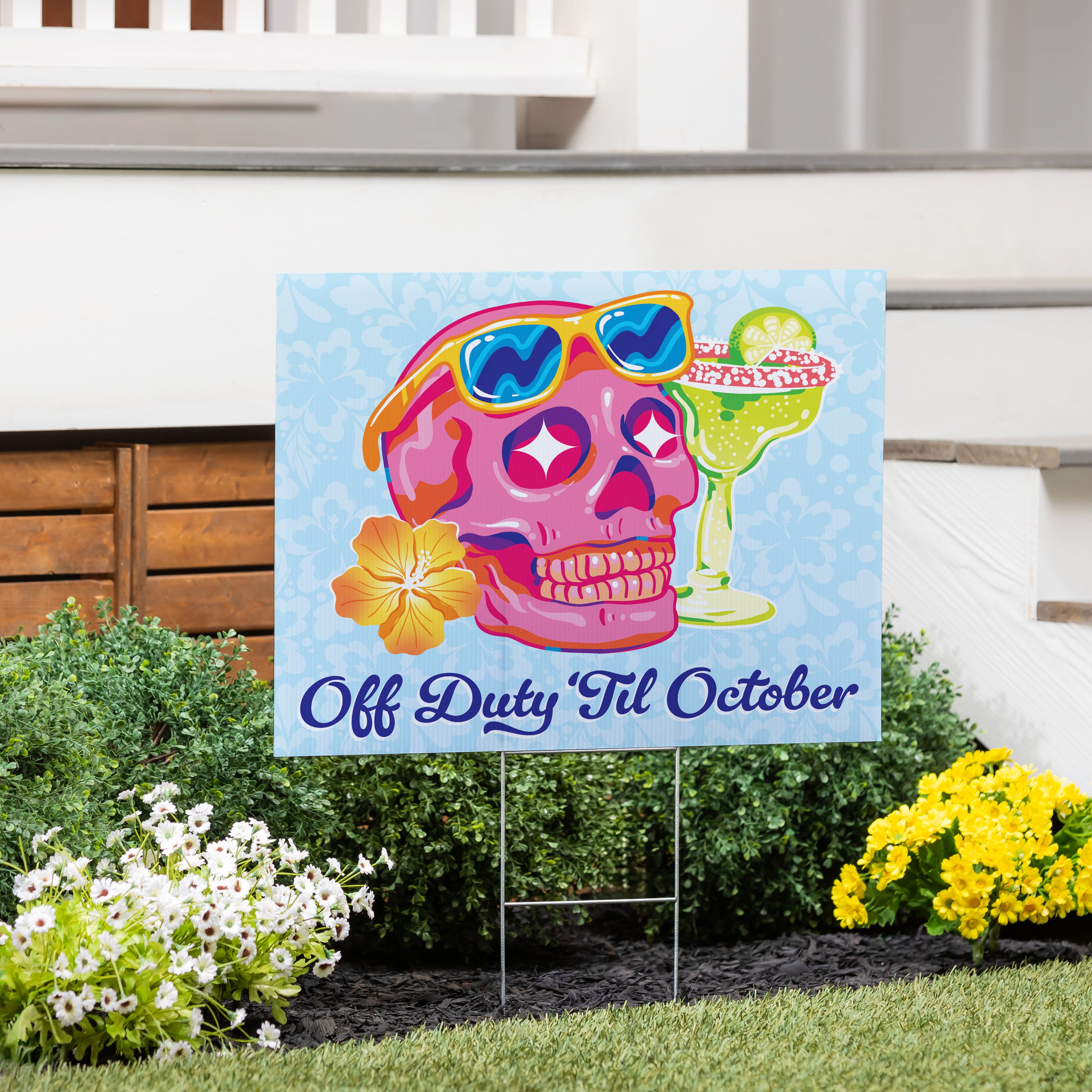 Summerween Off Duty Yard Sign, 24"x18"