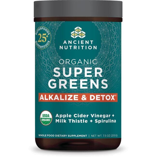 Ancient Nutrition Organic Super Greens Alkalize & Detox Supplement Vitamin | 7.5 oz Powder