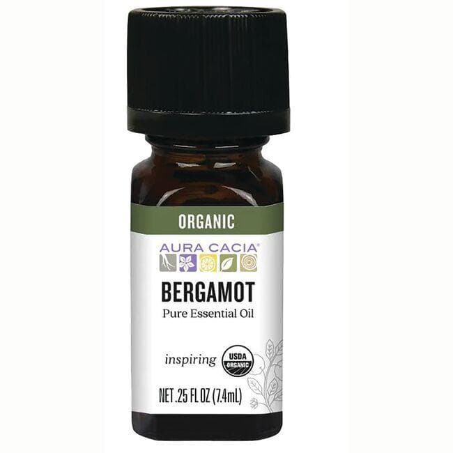 Aura Cacia Organic Bergamot Pure | 0.25 fl oz Liquid | Essential Oils