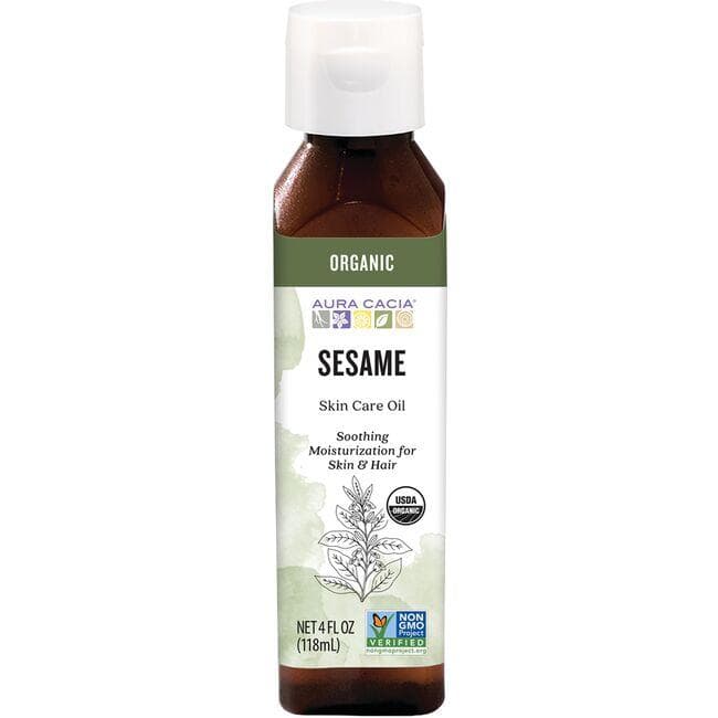 Aura Cacia Organic Sesame Skin Care Oil | 4 fl oz Liquid