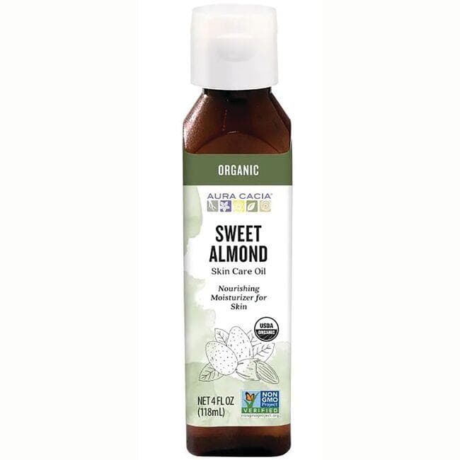 Aura Cacia Organic Skin Care Oil - Nurturing Sweet Almond | 4 fl oz Liquid