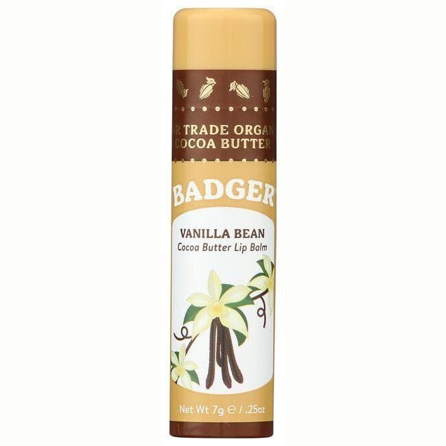 Badger Cocoa Butter Lip Balm - Vanilla Bean | 0.25 oz Balm