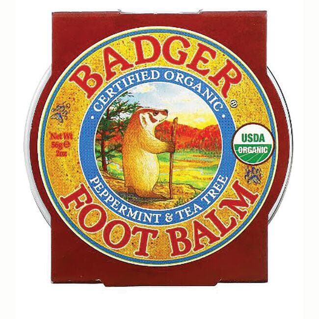 Badger Organic Foot Balm Peppermint & Tea Tree | 2 oz Balm
