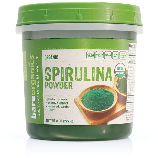 BareOrganics Organic Spirulina Powder | 8 oz Powder